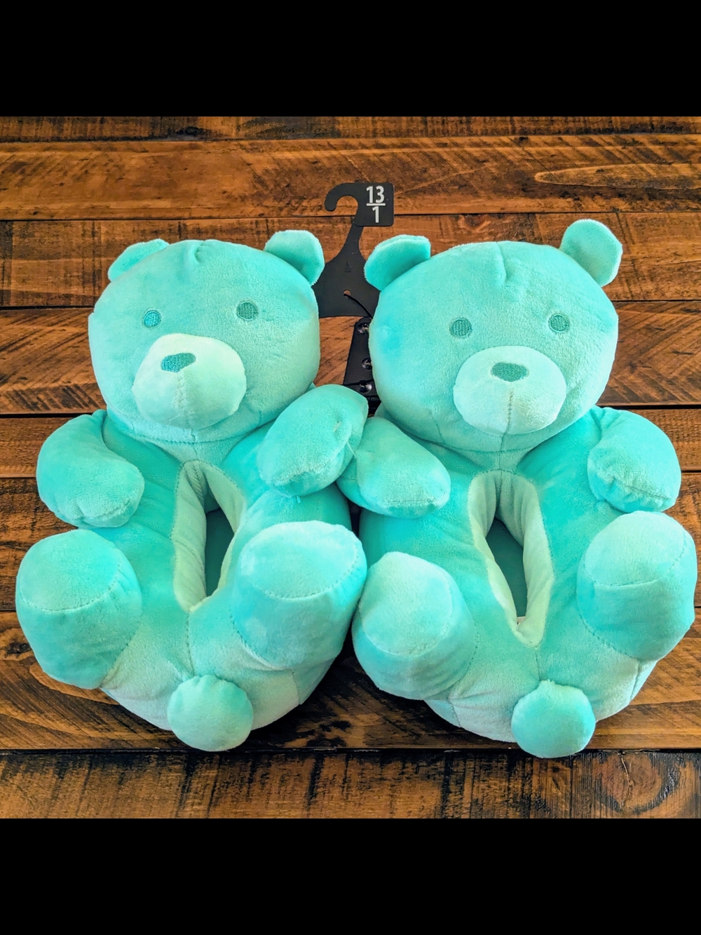 Way To Celebrate Kids Gummy Bear House Slippers Youth Size 13-1 Turquoise NWT
